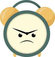 Angry clock, illustration, vector on white background