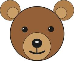 Brown bear, illustration, vector on a white background.