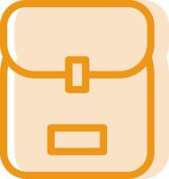 Orange school backpack, illustration, vector, on a white background. vector