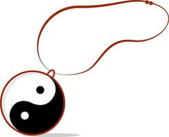 Yin Yang amulet, illustration, vector on white background.