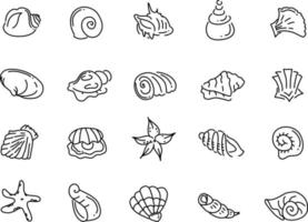 Sea shell decorative, illustration, vector on a white background