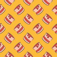 Red paint,seamless pattern on yellow background. vector