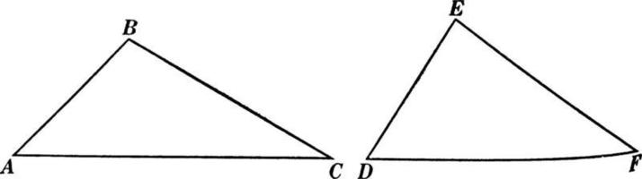 2 Triangles Theorem, vintage illustration. vector