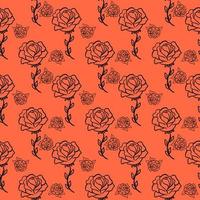 Rose pattern, illustration, vector on white background.