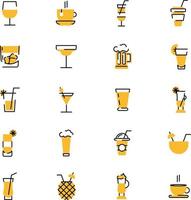 Open Bar drinks, illustration, vector on a white background.