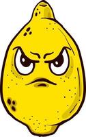 Angry yellow lemon, illustration, vector on a white background.