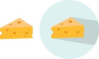 Slice of cheese ,illustration, vector on white background.