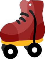 Red roller skates, illustration, vector on white background.