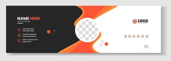 Corporate Modern Email Signature Design template. Email signature template design with orange color. business e signature vector design.