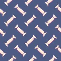 Candy in a wrapper , seamless pattern on a dark blue background. vector