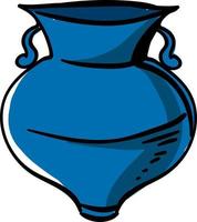 Blue vase, illustration, vector on white background