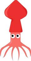 Red squid, illustration, vector on white background.