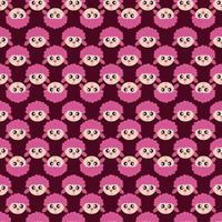 Pink sheep pattern, illustration, vector on white background