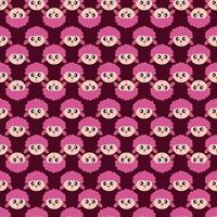 Pink sheep pattern, illustration, vector on white background