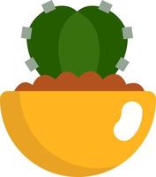 Gymnocalycium in pot, illustration, vector on a white background.