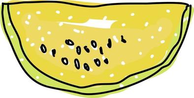 Golden watermelon, illustration, vector on white background.