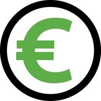 Euro de negocios, ilustración, vector sobre un fondo blanco.