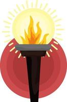 Fire torch, illustration, vector on white background