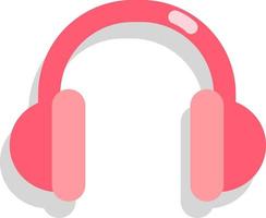Pink headphones, icon illustration, vector on white background