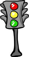 Grey traffic light. illustration, vector on white background.