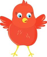 Orange chick, illustration, vector on white background.