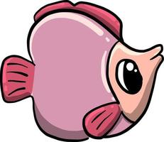 Pink fish, illustration, vector on white background