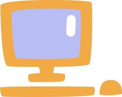 Work computer, illustration, vector, on a white background. vector