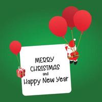 Christmas banner template with Santa with balloon vector