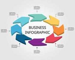 arrow chart template for infographic for presentation for 8 element vector