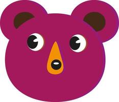 Dark pink bear, illustration, vector on a white background.