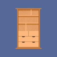 ilustración plana de armario de madera