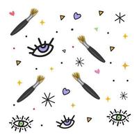 Eyeshadow Brush, Eyes, Beauty Accessory, Card Decoration, Makeup vector