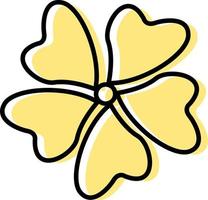 Small yellow flower, icon illustration, vector on white background