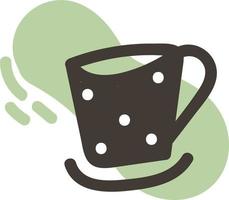 Brown tea mug, illustration, vector, on a white background. vector