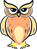 Orange owl, illustration, vector on white background.