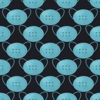 Medical mask pattern, seamless pattern on dark background. vector