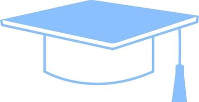 Sombrero de graduación blanco, ilustración, vector sobre fondo blanco.