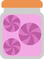 Candy in jar, illustration, vector on a white background.