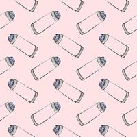 Tooth paste,seamless pattern on light pink background. vector