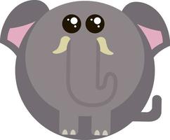 Fat elephant, illustration, vector on white background.