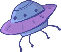 Purple UFO, illustration, vector on white background