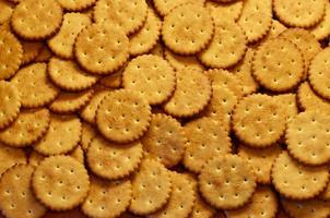 Closeup of salted crackers photo