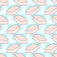 Cute soap pattern, seamless pattern on light blue background. vector