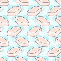 Cute soap pattern, seamless pattern on light blue background. vector