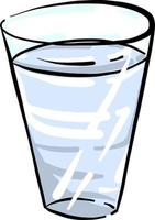 Glass of water , illustration, vector on white background