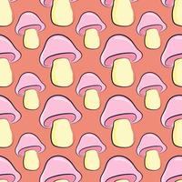 Mushrooms pattern , illustration, vector on white background