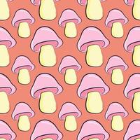 Mushrooms pattern , illustration, vector on white background