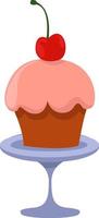 Little cupcake, illustration, vector on white background.