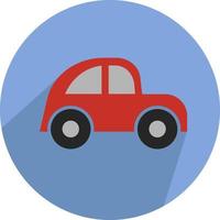Very small red car, illustration, vector on white background.