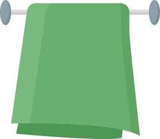 Green towel, illustration, vector on white background.